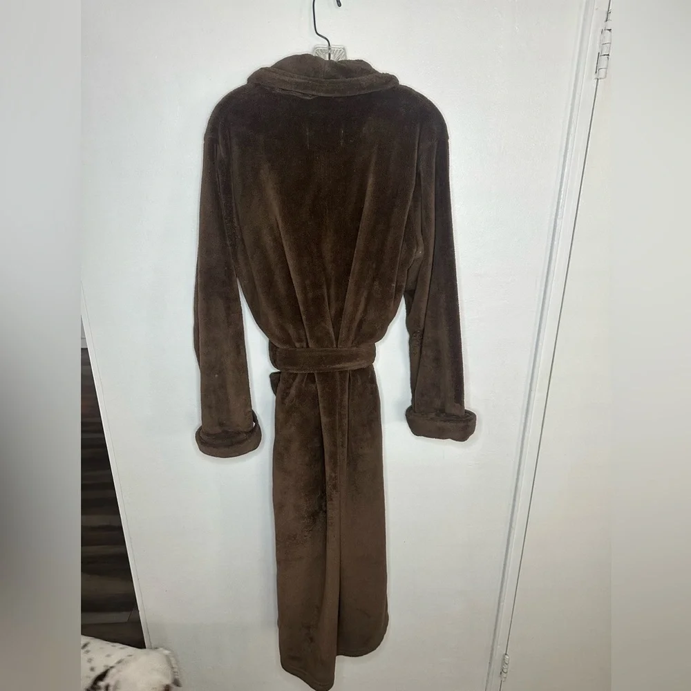 RH restoration hardware unisex LUXURY PLUSH LONG ROBE chocolate brown small $215
